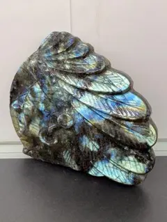 インディアン　彫刻　ラブラドライト　置物 天然石