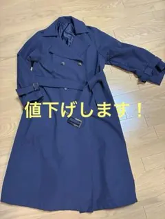 ネイビー ダブルブレスト トレンチコート　GU