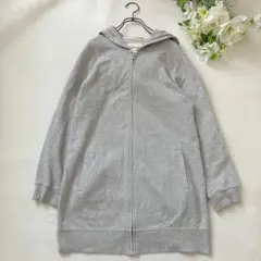 コンフォートベーシック ロングパーカー L グレー 綿100%のサムネイル