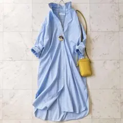 美品♪アーバンリサーチ　近年　コットン　日本製　シャツワンピース　ロング　長袖