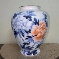 深川製磁　牡丹　花瓶　フラワースタンド