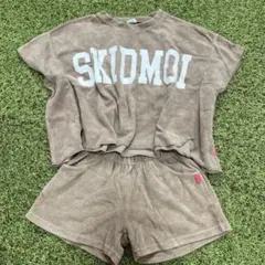 韓国子ども服 ブラウン タオル地 セットアップ