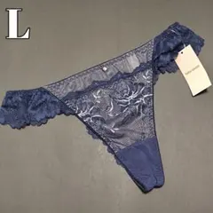 チュチュアンナ Lサイズ レーシーアンドレッド Tバックショーツ 紺