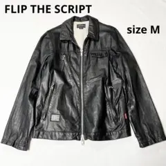 FLIP THE SCRIPT レザー シングルライダースジャケット ブラック