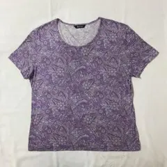 Aquascutum ペイズリー総柄 半袖Tシャツ 紫系のサムネイル