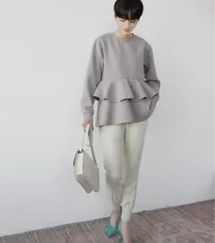 ダンボールニットペプラムプルオーバー【洗える】