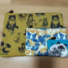 marble sud　猫デザインポーチ3個セットのサムネイル