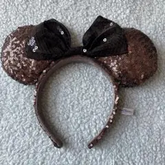 ミニーマウス耳型カチューシャ 黒と茶色