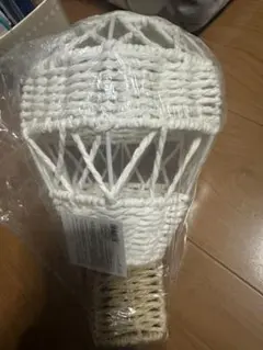 ホワイトロープ編みバルーン置物 約16×16×30cm 気球　サリュのサムネイル