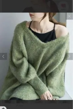 Kastane メランジVあきニットプルオーバー