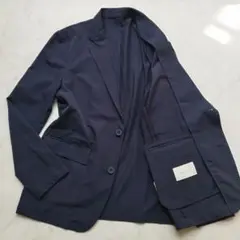 ナノユニバース　テーラードジャケット　アンコン　薄手　春夏　ネイビー　M　近年