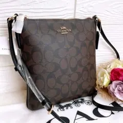 新品タグ付き☆COACHコーチ ショルダーバッグ ブラウン ブラック レザー