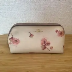 COACH 花柄レザー ポーチ