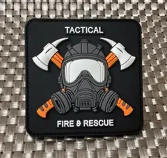 ミリタリー PVCパッチ ワッペン ベルクロ FIRE & RESCUE