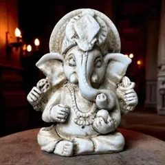 ガネーシャ像 象神 エスニック 置物 インテリア 幸運 樹脂製 手作り