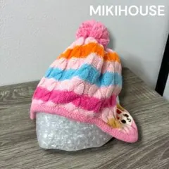 美品 良品 MikiHouse ミキハウス ピンク FREE ニット帽 耳付き