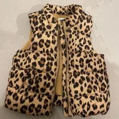 OLD NAVY ヒョウ柄 ダウンベスト 12-18ヶ月