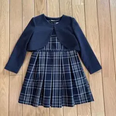 branshes ネイビー チェック柄 フォーマルドレス 110cm