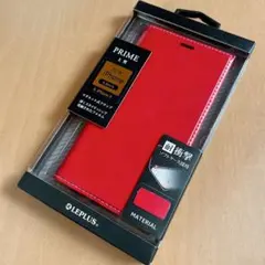 iPhone XS/X 薄型PUレザーフラップケース レッド