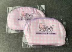 【モス】【2個セット】サテンポーチ マイメロディ クロミ