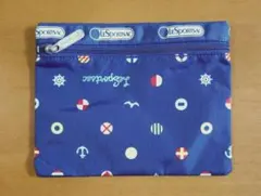 【未使用】LeSportsac レスポートサック フラットポーチ マリン柄のサムネイル