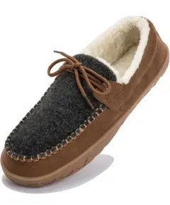 ルームシューズ モカシン ボア付き 暖かい メンズ 洗える 滑り止め