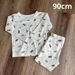 トラックプリント ベビーパジャマ 90cm