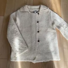 HUMANWOMAN ケーブル編み　羊毛　100% レディースカーディガン　M