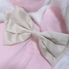 ベージュ　リボン　バレッタ　アクセサリー