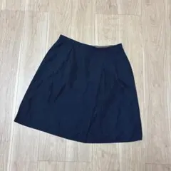 インディヴィ　スカート　無地　紺　シック　ノームコア　４４　普段着　ミニ丈
