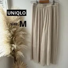 【ユニクロ】シフォンプリーツスカートパンツ（丈標準）ウエストゴム◇アイボリー・M