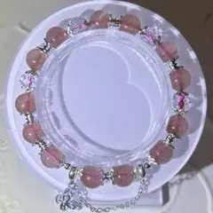 ストロベリークォーツ　チャーム ブレスレット