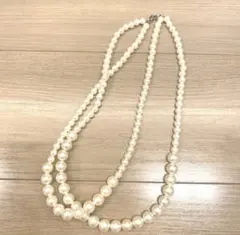 【新品未使用】2連 ホワイト パールネックレス