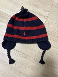 POLO 耳当て付きニット帽子　ベビー・キッズ帽子