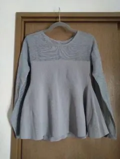 GRL ラメシアードッキングペプラムニットチュニック dh1321 グレー