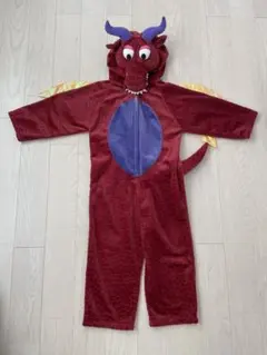 赤いドラゴン 着ぐるみ 羽根　恐竜　辰　龍　ハロウィン　仮装　コスチューム