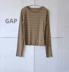 ギャップ　茶色ストライプ長袖Tシャツ