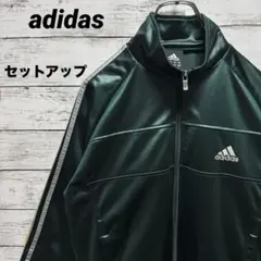 I33【美品】 アディダス　刺繍ロゴ　国旗　セットアップ　トラックジャケット
