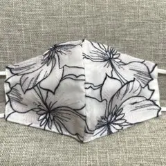 M18☆端ケミカルチュール☆お花＆ちょうちょ刺繍レース☆ハンドメイド