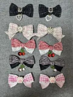 ハンドメイド　リボンヘアクリップ