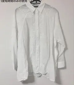 ZARA レース刺繍 長袖シャツ Sサイズのサムネイル