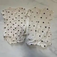西松屋　ハート　半袖　ロンパース　カバーオール60 70