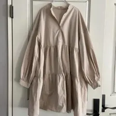 GU ティアードミニシャツワンピース　チュニック　ベージュ