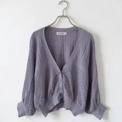 MISCH MASCH ミッシュマッシュ(M)透かし編み カーディガン 七分袖のサムネイル