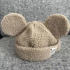 【美品】ミッキーマウス 耳付きボアキャップ