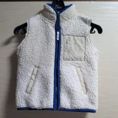 UNIQLO・110サイズ アイボリー フリース ノースリーブベスト