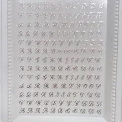 ネイルシール　アルファベット　イニシャル　ピンクゴールド　貝殻パーツ　夏