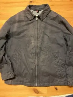 90s トミーヒルフィガー スイングトップ ネイビー 刺繍ロゴ フェード