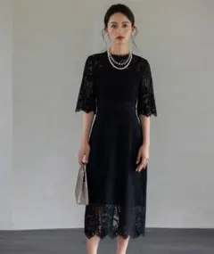 結婚式ドレス　お呼ばれドレス　パーティードレス　オケージョンドレス　レース