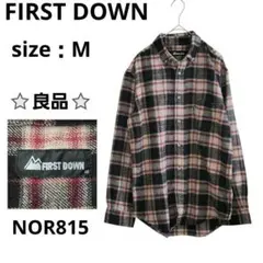 FIRST DOWN 長袖シャツ チェック柄 フランネル素材 M 秋冬